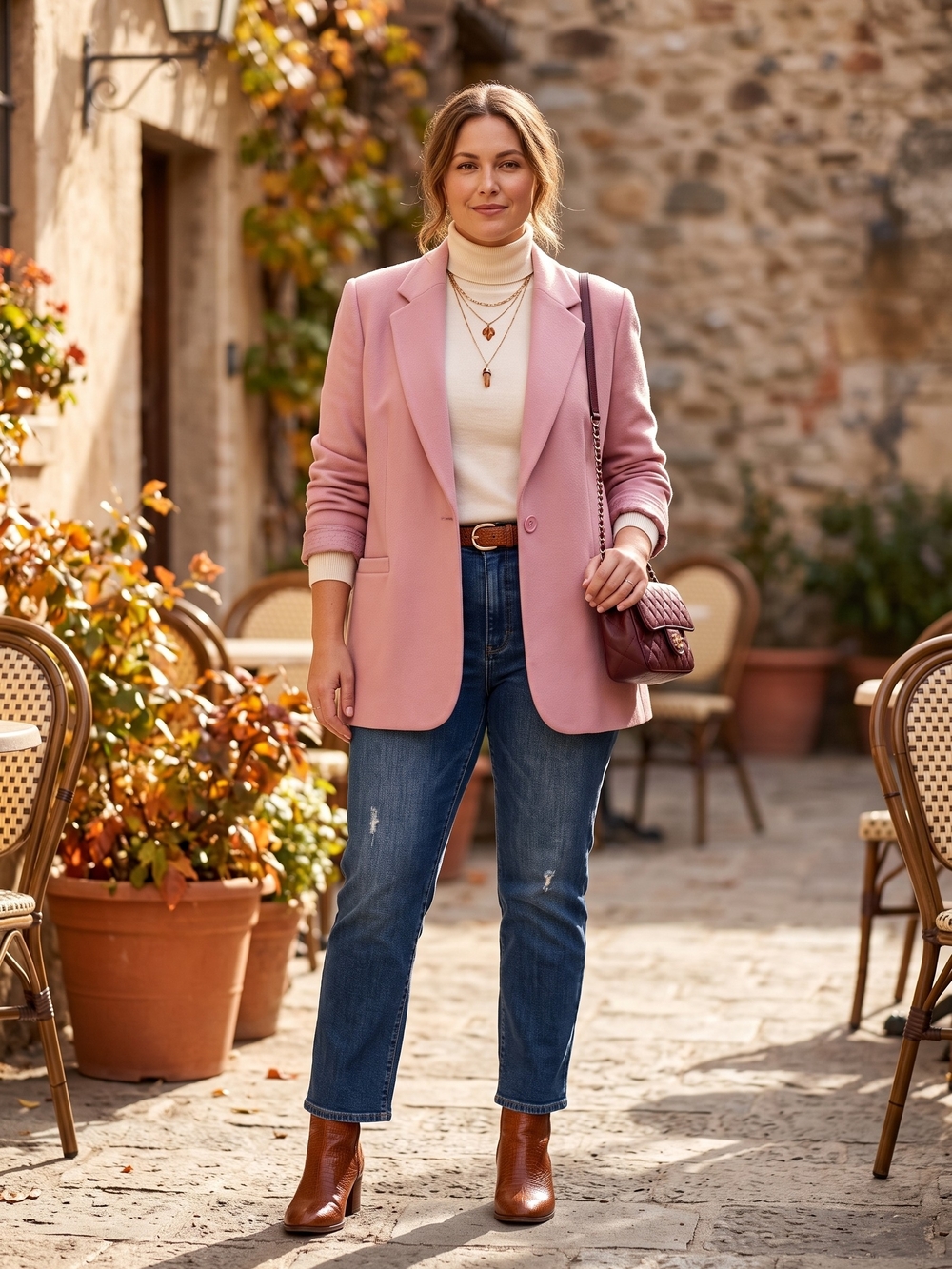 Vintage Cashmere Wool Blazer Jacket Office Siren Corpcore Dusty Rose Pink